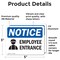 Signmission Employee Entrance Sign, Vinyl Decal, 5in W x 3.5in L, 2PK OS-2PACK-NS-D-35-L-11951 - alternate 4